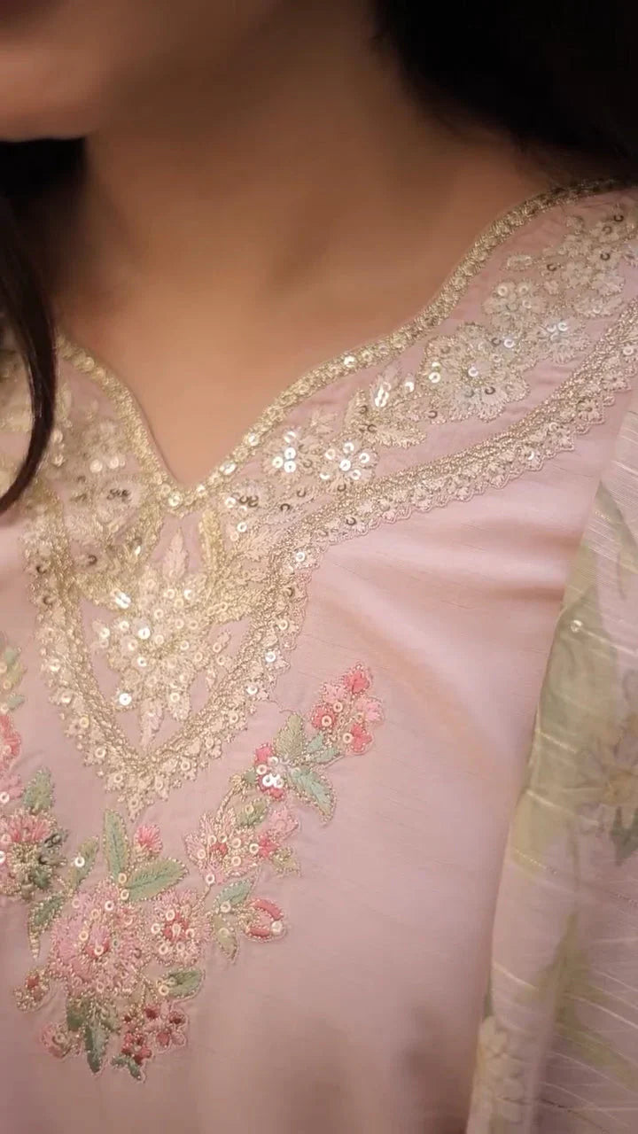 Lawn-3PC Embroidered Shirt with Organza Digital Printed Dupatta-SS5206