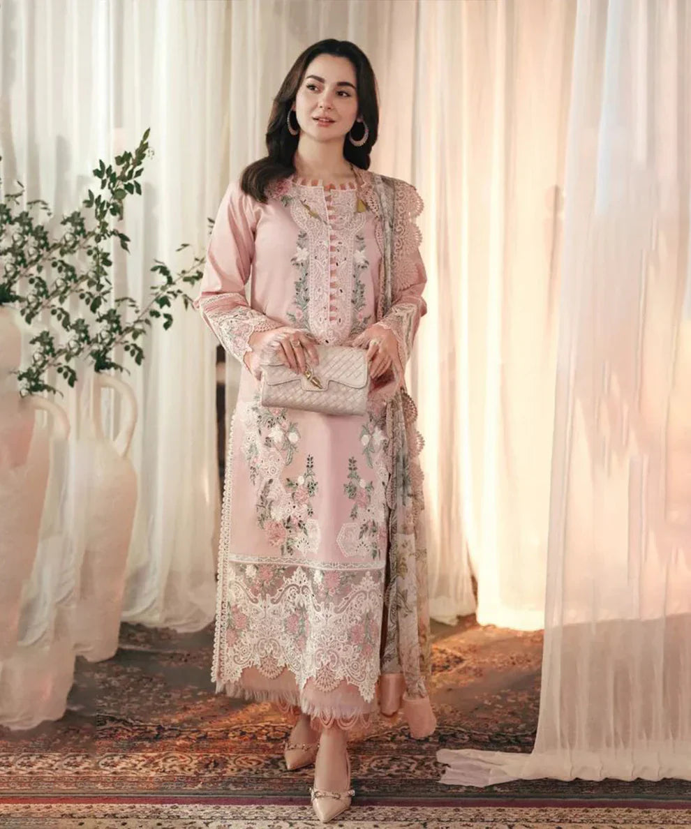 Lawn 3PC Embroidered Shirt with Digital Printed Jacquard Dupatta – ZC1377