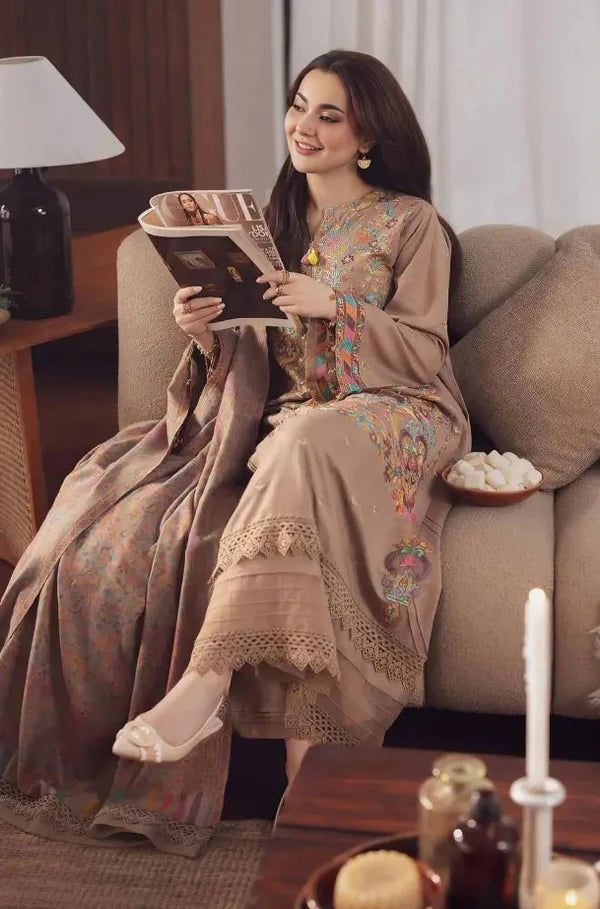 Lawn-3PC Embroidered Shirt With Digital Printed Jauqard Dupatta-5153