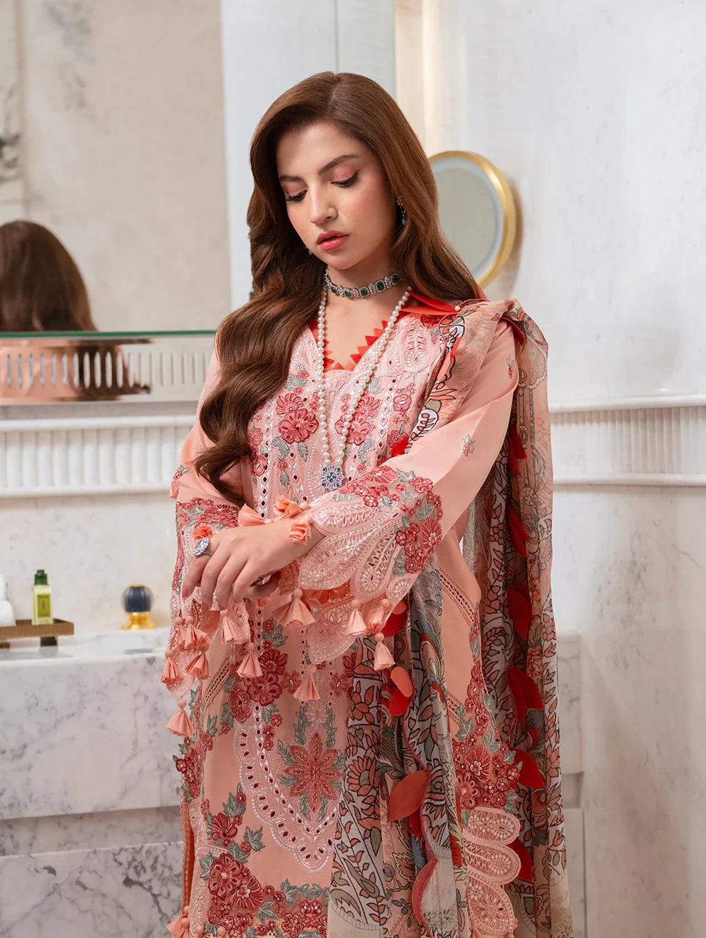 Embroidered Luxury Lawn Unstitched 3Pc Suit - FS31