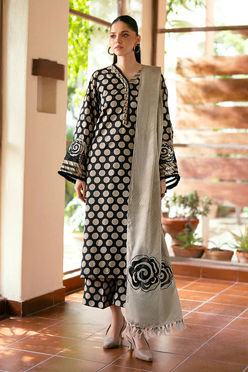 Baroque 3PC Karandi Printed Shirt with Karandi Printed Dupatta and Trouser – ZC827