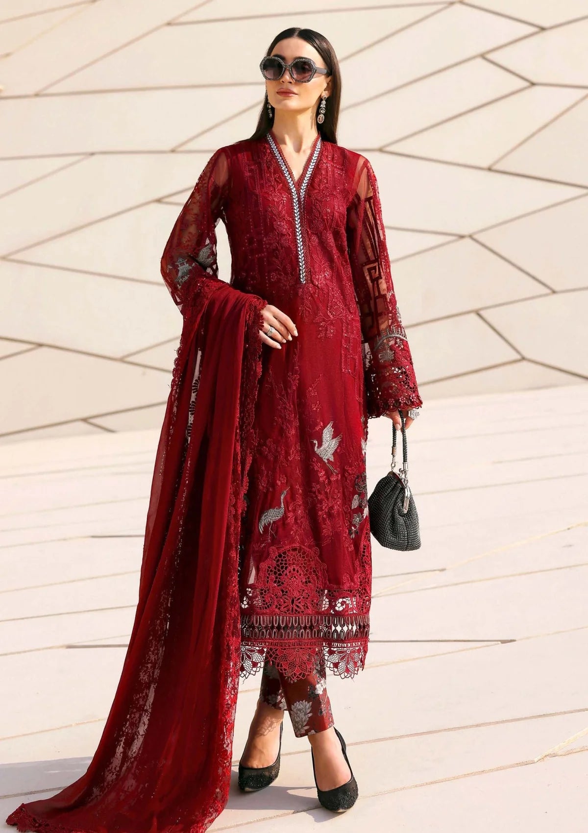 3PC Lawn Embroidered Suit - FS706
