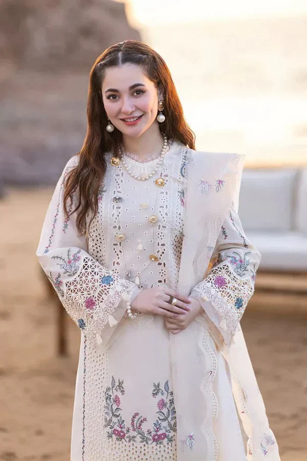 3PC Lawn Embroidered Shirt With Organza Embroidered Dupatta- SS5013