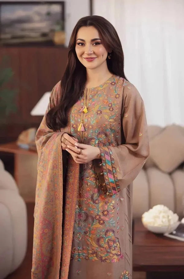 Lawn-3PC Embroidered Shirt With Digital Printed Jauqard Dupatta-5153