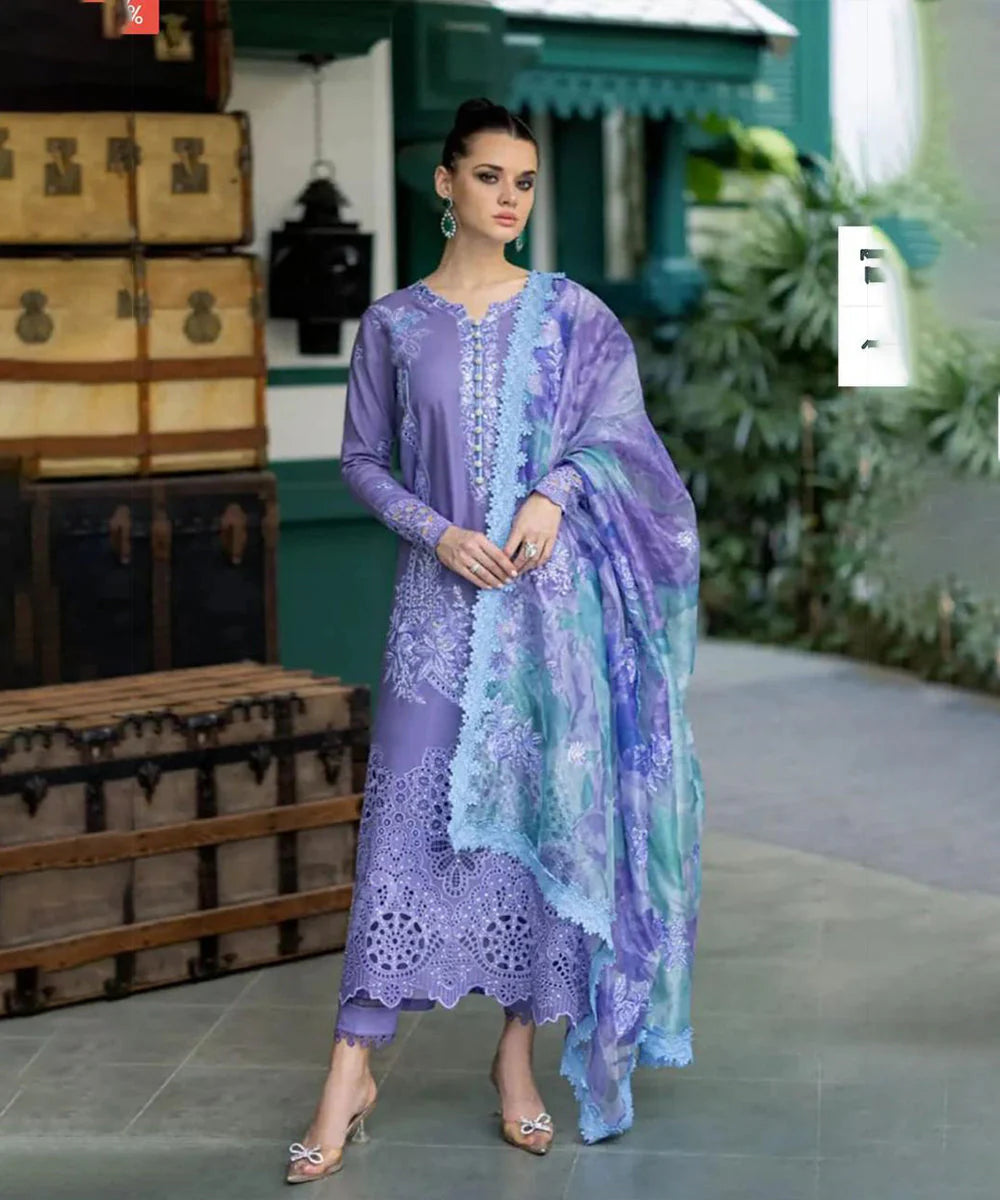 Lawn-3PC Embroidered Shirt with Digital Printed Jacquard Dupatta - SS5212