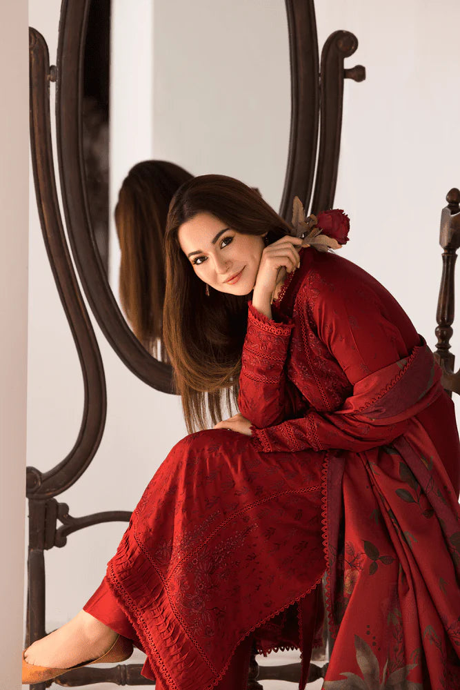 3PC LAWN EMBROIDERED SHIRT WITH DIGITAL PRINTED JACQUARD DUPATTA-SS5005