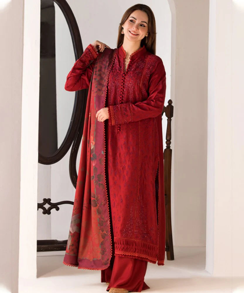 3PC LAWN EMBROIDERED SHIRT WITH DIGITAL PRINTED JACQUARD DUPATTA-SS5005