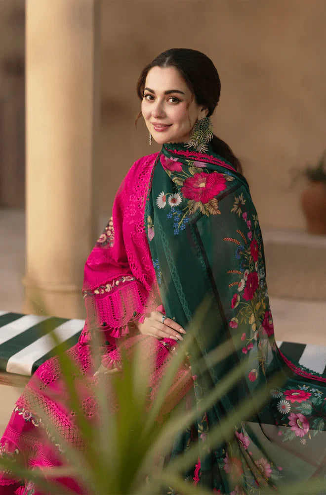 3PC Lawn Embroidered Shirt With Digital Printed Jacquard Dupatta- SS5038