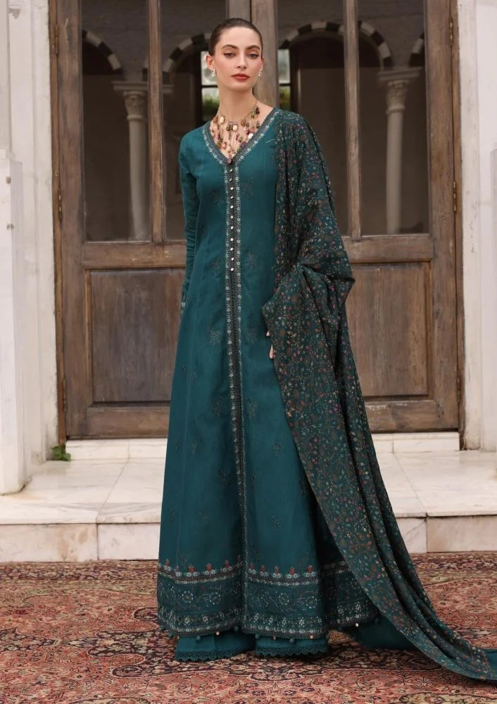 3PC Lawn Embroidered Shirt With Digital Printed Jauqard Dupatta-SS5128