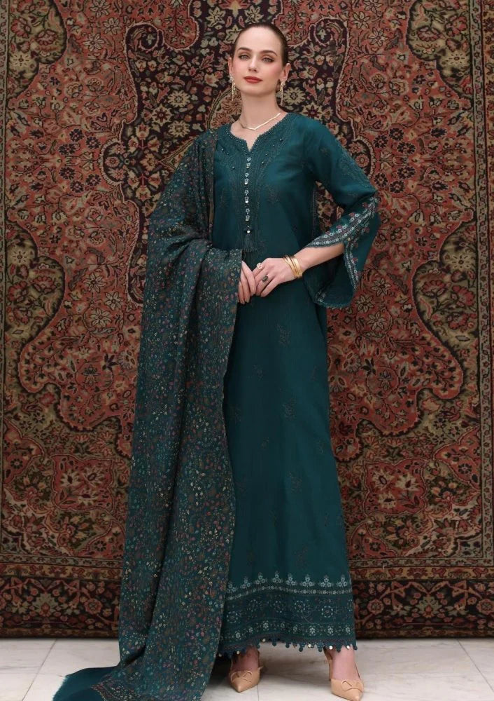 3PC Lawn Embroidered Shirt With Digital Printed Jauqard Dupatta-SS5128