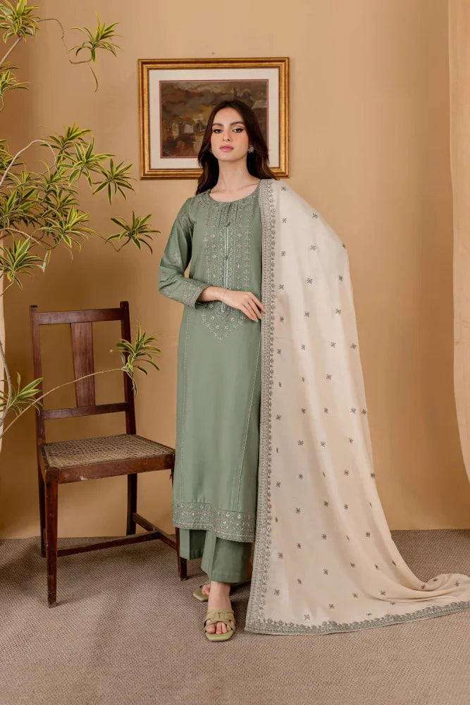 3PC Lawn Embroidered With Lawn Embroidered Dupatta-SS5029