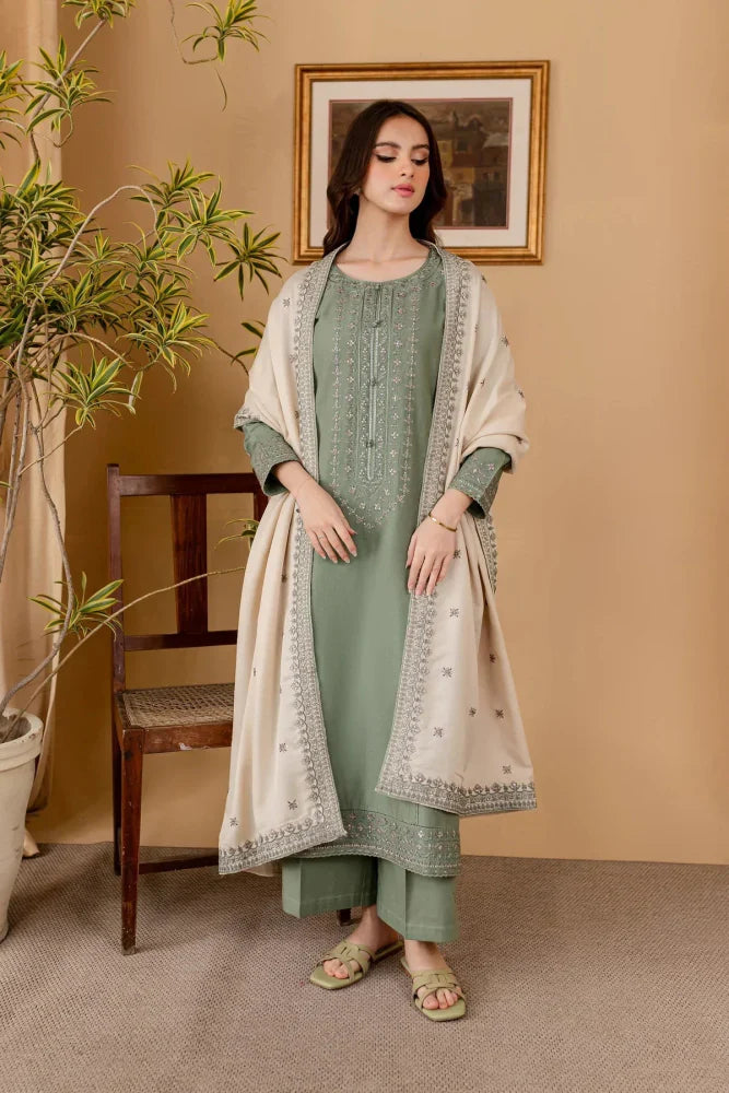 3PC Lawn Embroidered With Lawn Embroidered Dupatta-SS5029