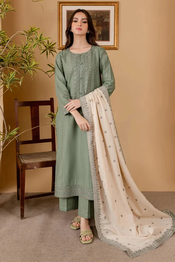 3PC Lawn Embroidered With Lawn Embroidered Dupatta-SS5029