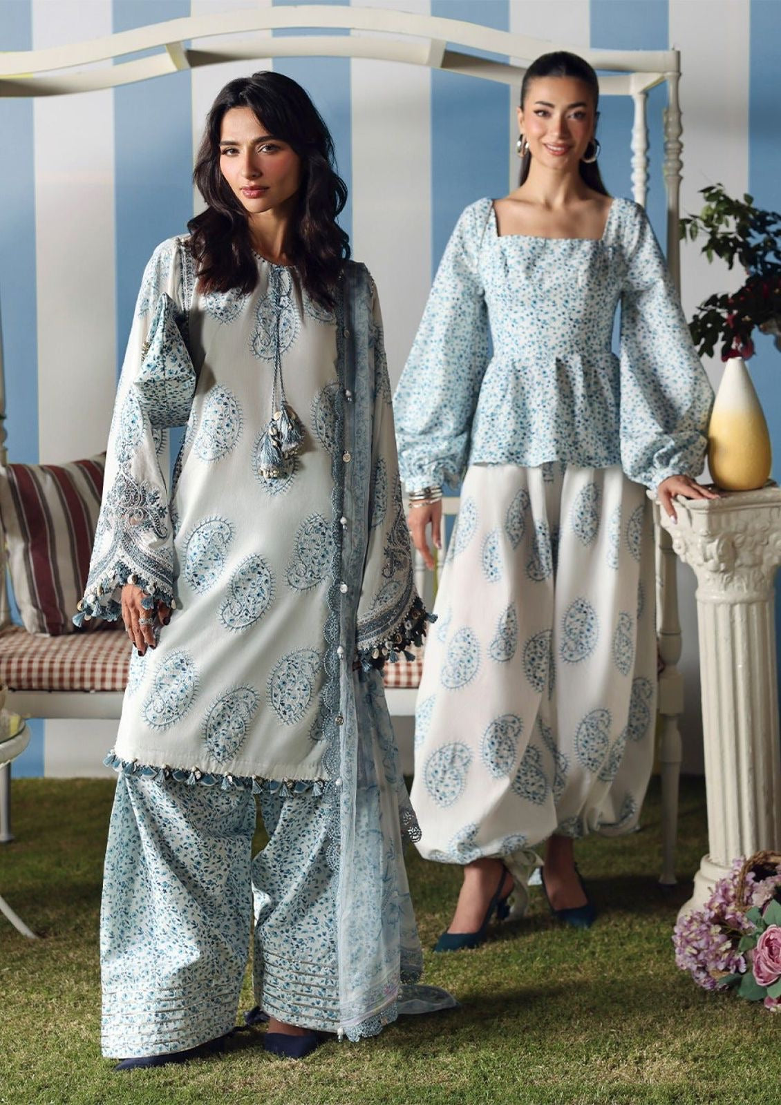 Maria B Lawn 3pc Unstitched Embroidered Suit with Chiffon Dupatta PND106
