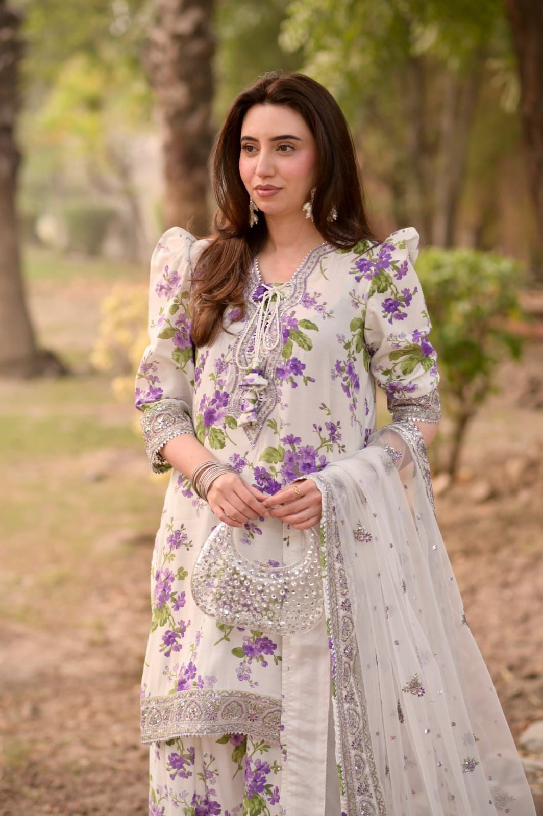 Aneela’s Lawn 3pc Unstitched Embroidered with Chiffon Dupatta PND103