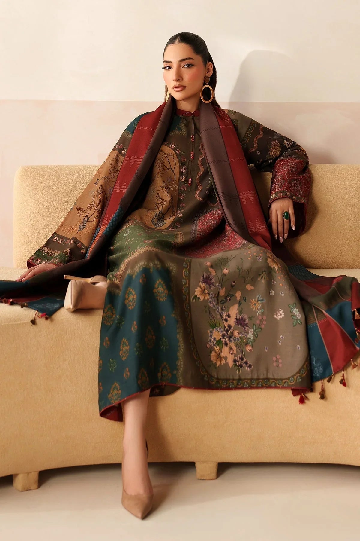 3PC LAWN PRINTED SHIRT WITH VOILE PRINTED DUAPTTA - SS4016
