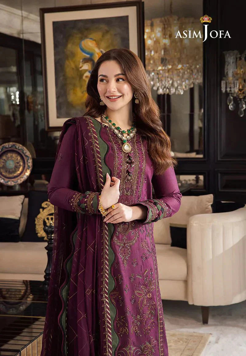 Asim Jofa Dhanak 3PC Embroidered Suit with Chiffon Dupatta – ZC673
