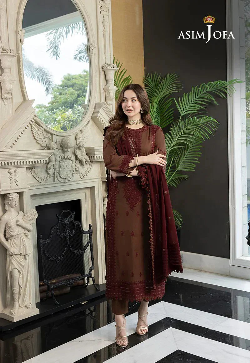 Asim Jofa Dhanak Luxe 3PC Embroidered Dress with Chiffon Dupatta – ZC128