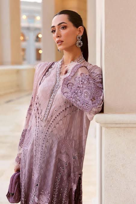 Maria B Lawn 3pc Unstitched Embroidered Suit. PND101
