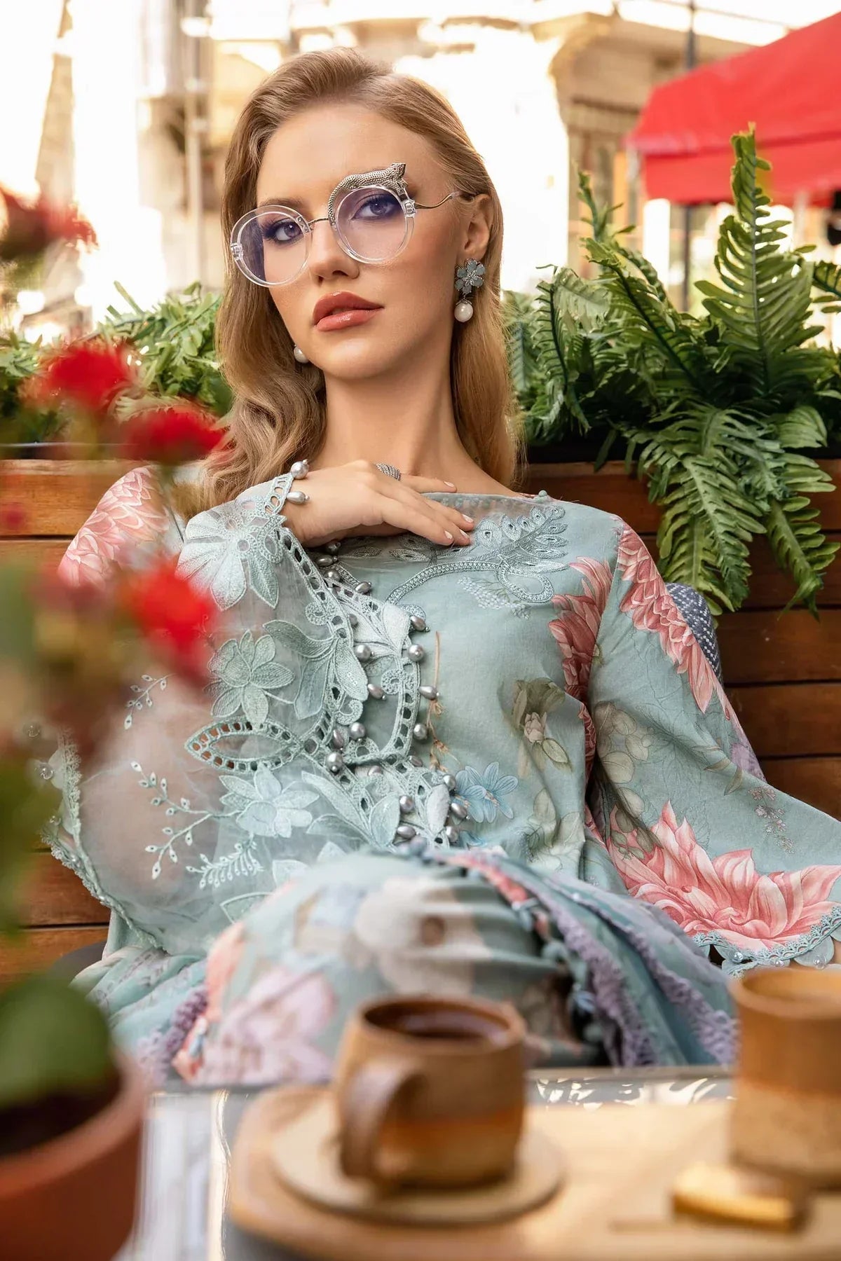 3PC Printed Lawn Zarri Shirt with Voile Printed Dupatta – ZC1520