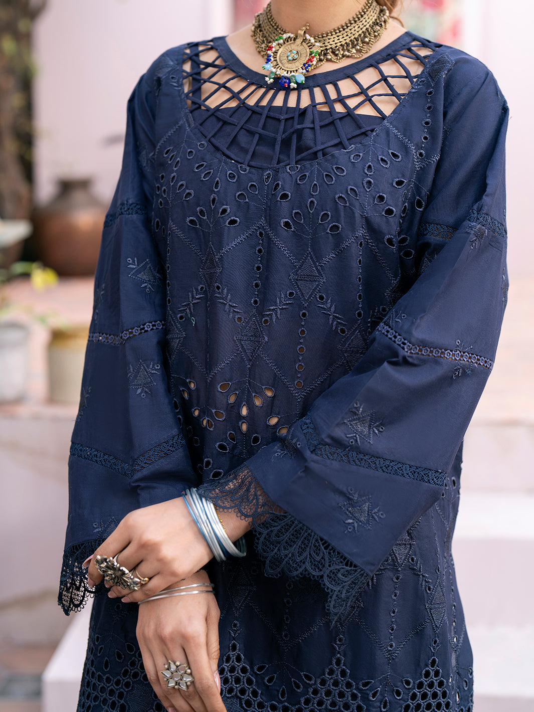 QALAMKAR 3PC Chikankari Dhanak Embroidered Suit with Digital Printed Wool Shawl – ZC118