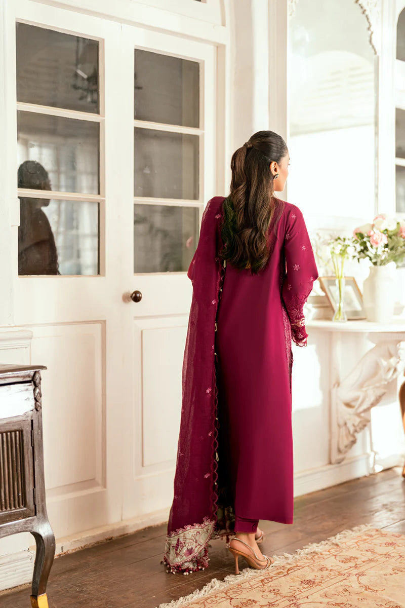 Dhanak 3PC Embroidered Shirt with Chiffon Embroidered Dupatta – ZC3366