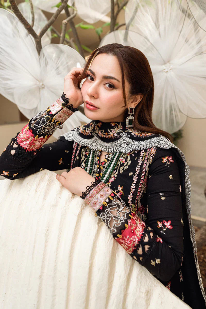 Dhanak-3PC Embroidered Shirt with Organza Embroidered Dupatta-3262