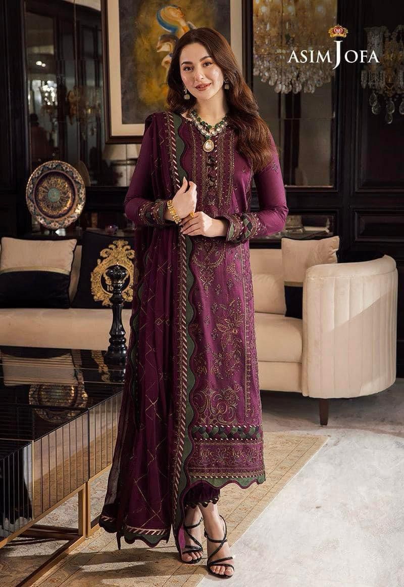 Asim Jofa Dhanak 3PC Embroidered Suit with Chiffon Dupatta – ZC673