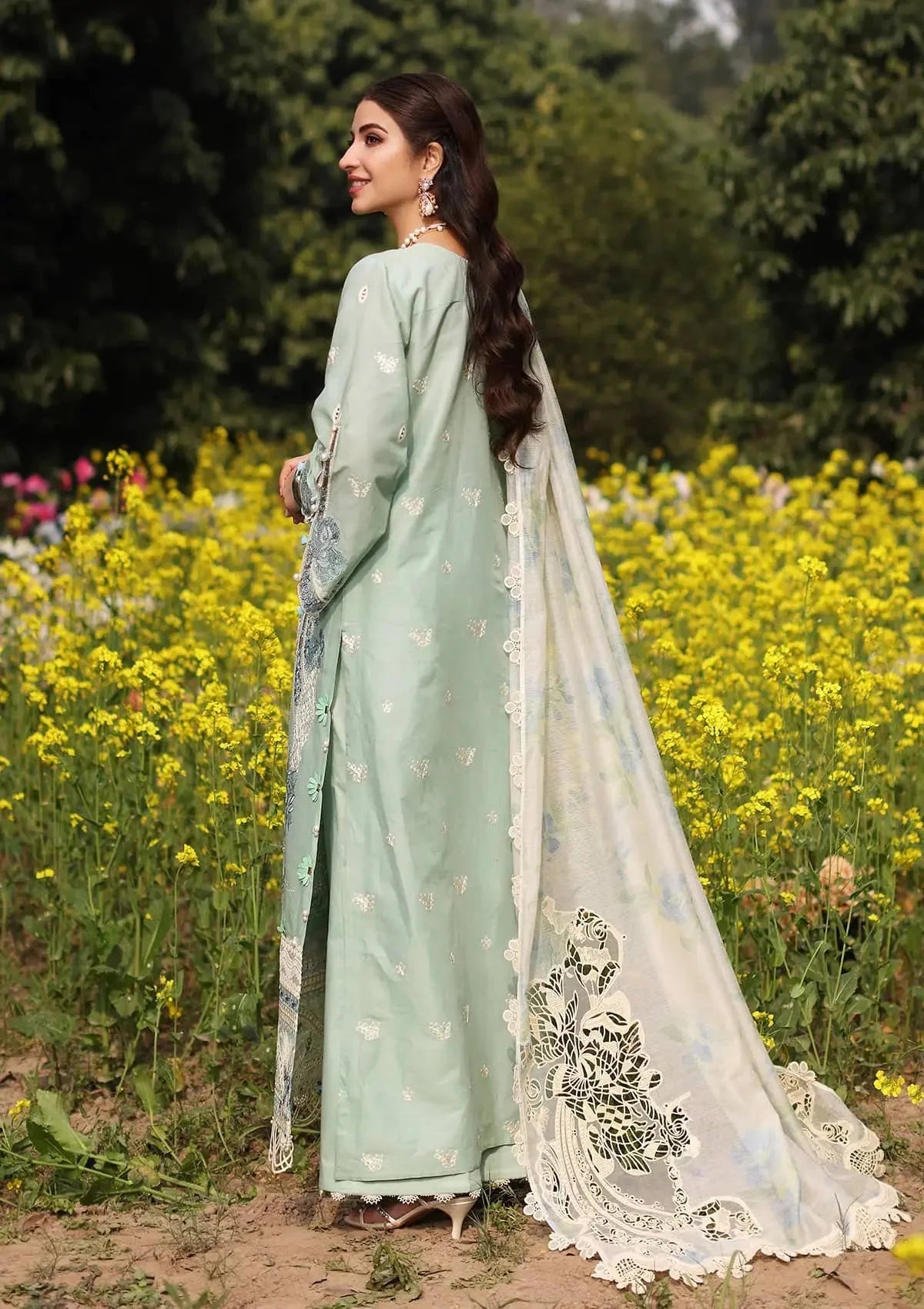 Kahf Festive Embroidered Luxury Lawn Unstitched 3Pc Suit KFL-01 TABIR