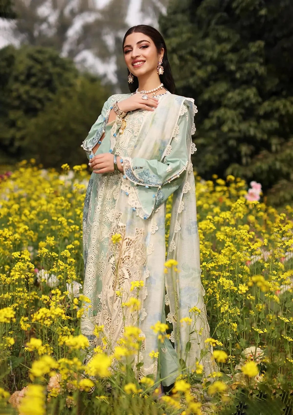 Kahf Festive Embroidered Luxury Lawn Unstitched 3Pc Suit KFL-01 TABIR