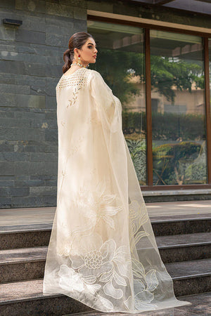 Dhanak 3PC Embroidered Shirt with Organza Embroidered Dupatta – ZC3170