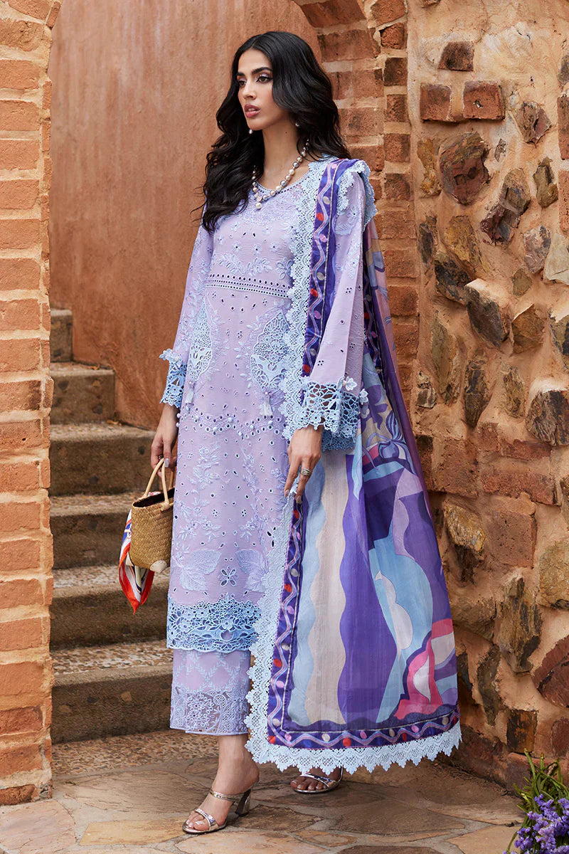 MUSHQ Dhanak 3PC Chikankari Embroidered Suit with Digital Printed Wool Shawl – ZC109