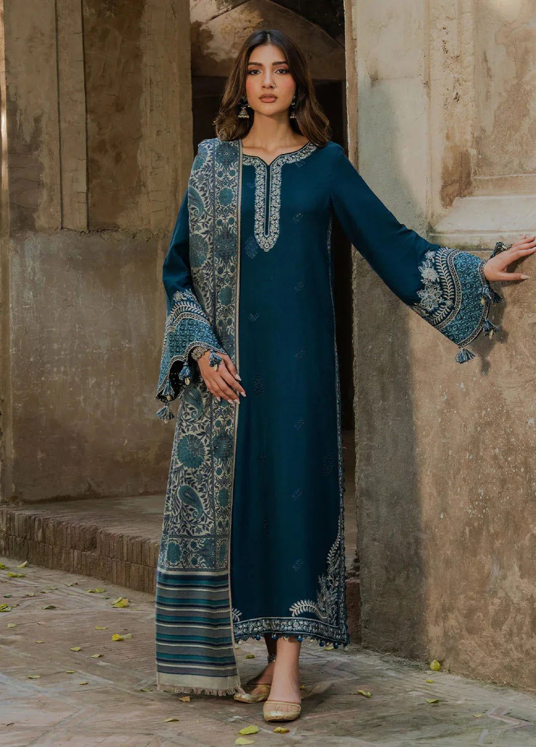 Lawn-3PC Embroidered Shirt with Digital Printed Jacquard Dupatta-SS5055