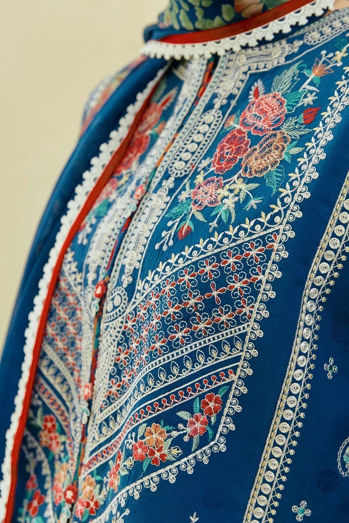 Dhanak Luxe 3PC Embroidered Shirt with Digital Printed Wool Shawl – ZC668