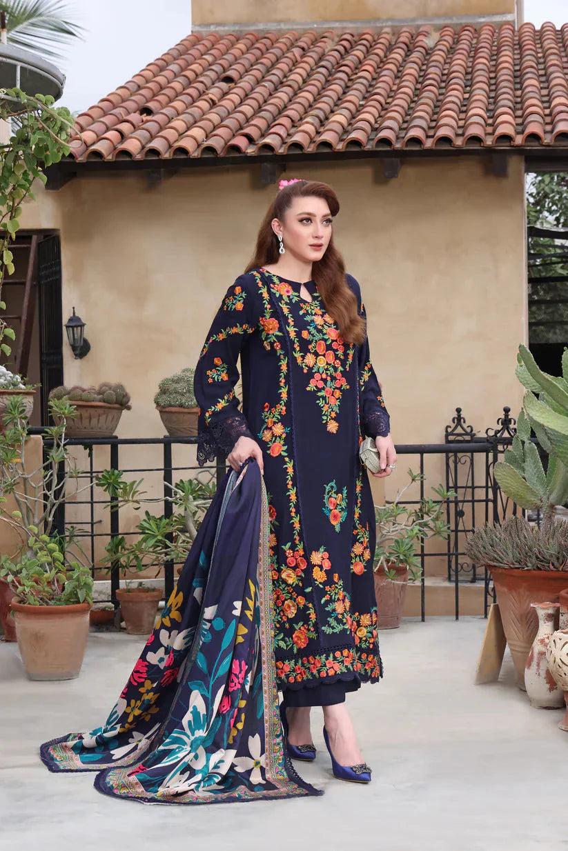 Lawn-3PC Embroidered Shirt with Digital Printed Jauqard Dupatta SS- 5131