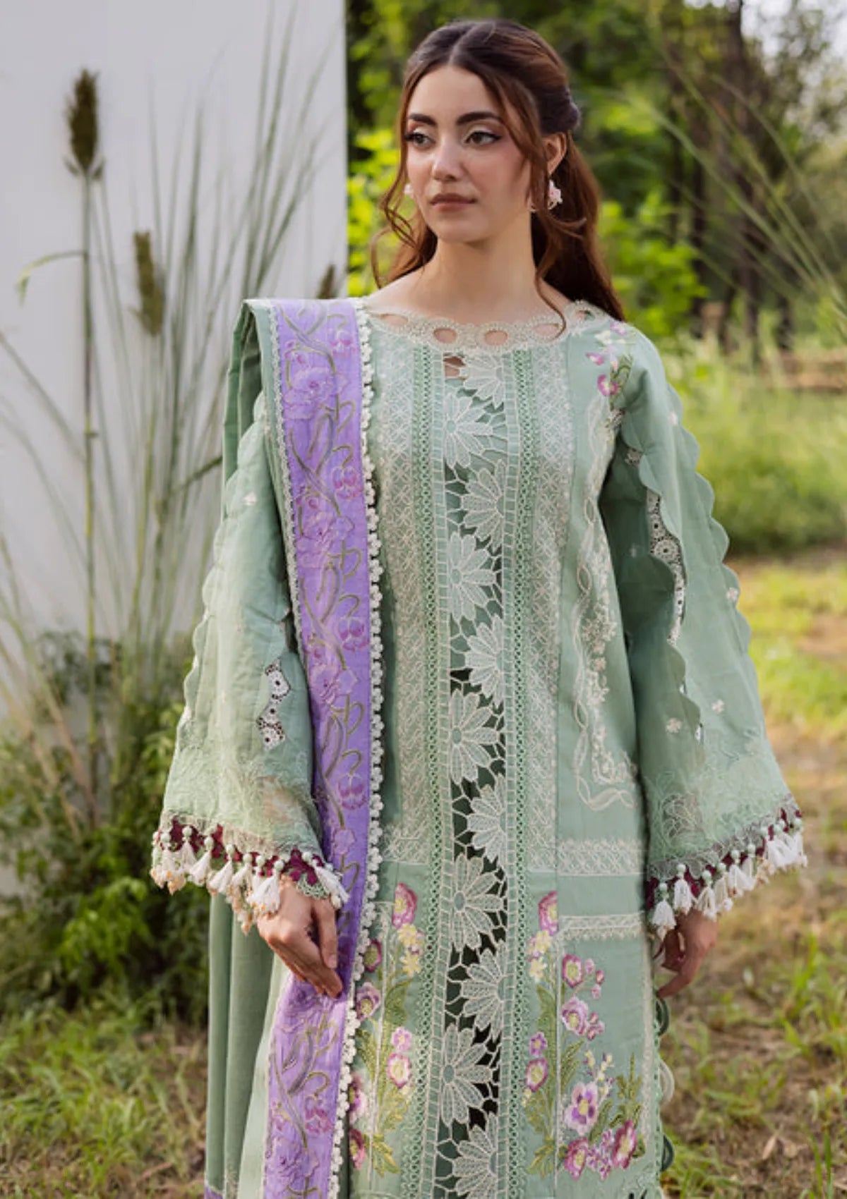 Lawn-3PC Embroidered With Khadi Net Embroidered Dupatta-ss5288