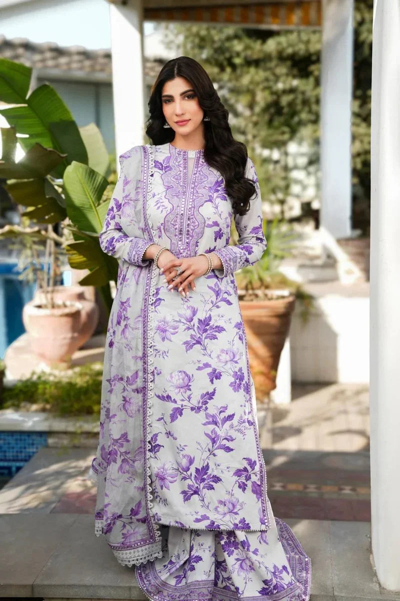 Karandi-3PC Embroidered Shirt with Karandi Printed Dupatta -1712