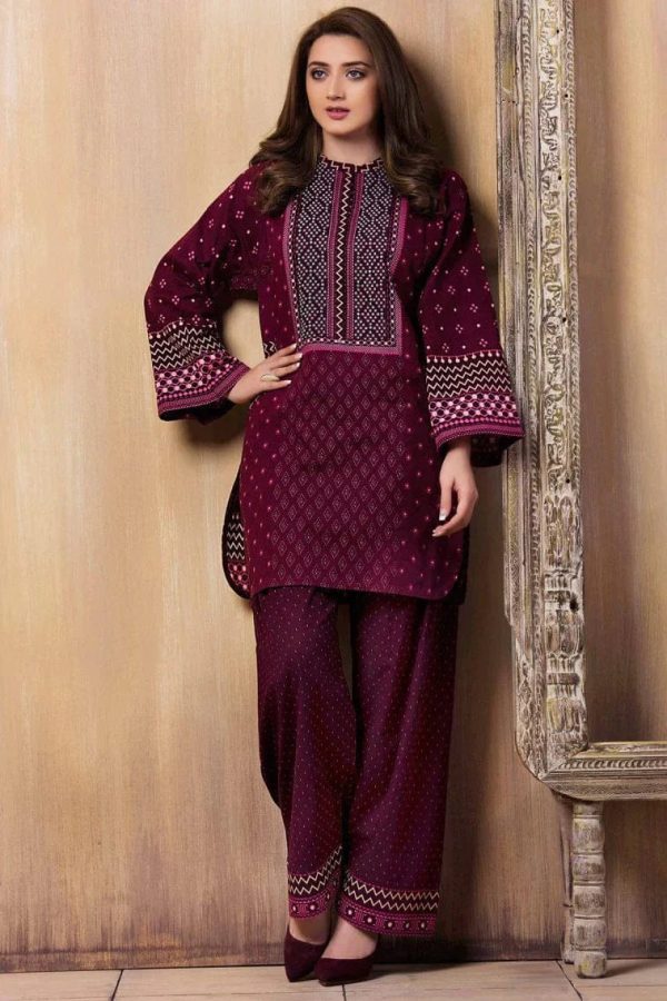 Linen 2PC Embroidered Suit – ZC3418