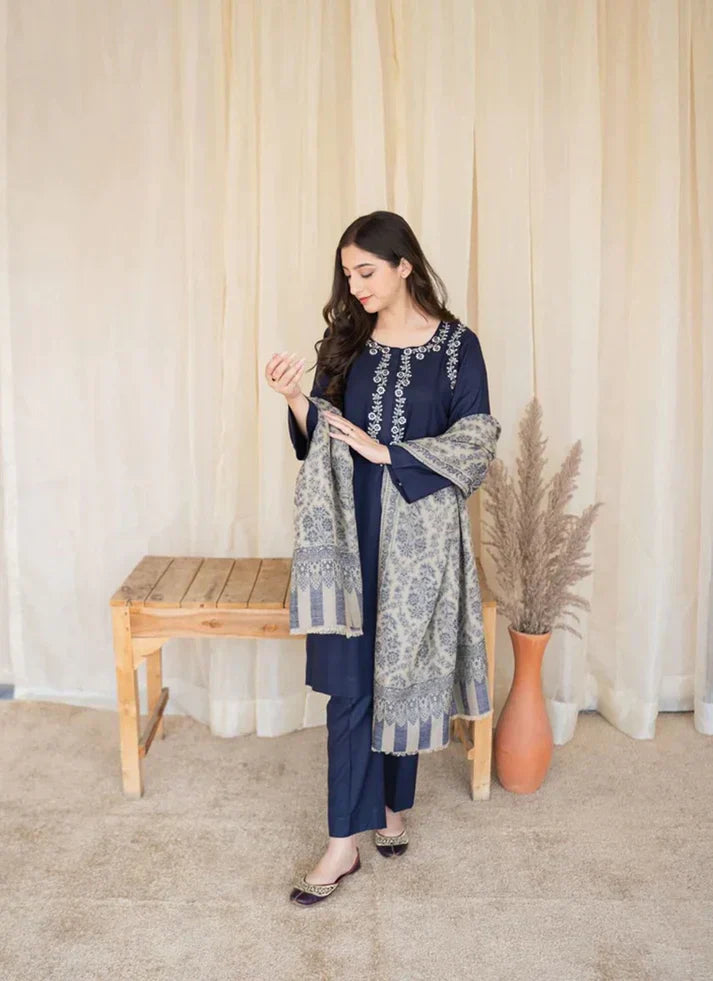 Lawn 3PC Embroidered with Digital Printed Jacquard Dupatta-5170