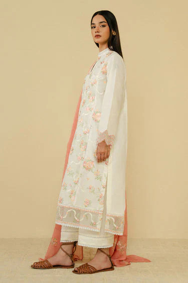 Coco Zara Shahjahan 3PC Embroidered Shirt with Dhanak Embroidered Dupatta – ZC203