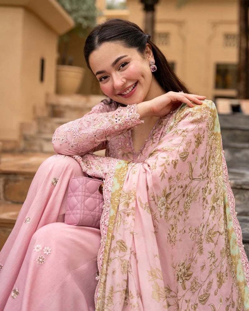 Lawn-3PC Chikankari Embroidered Shirt With Chiffon Printed Dupatta-SS5260