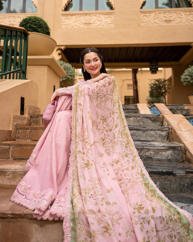 Lawn-3PC Chikankari Embroidered Shirt With Chiffon Printed Dupatta-SS5260