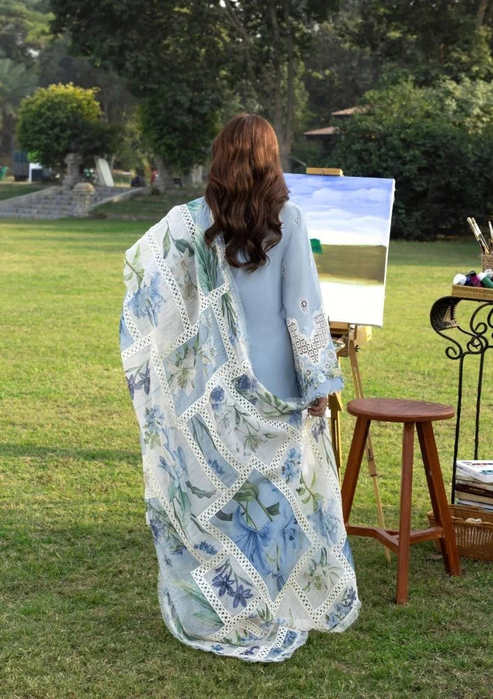 Lawn-3PC Chikankari Embroidered Shirt With Embroidered Jacquard Dupatta-SS5223