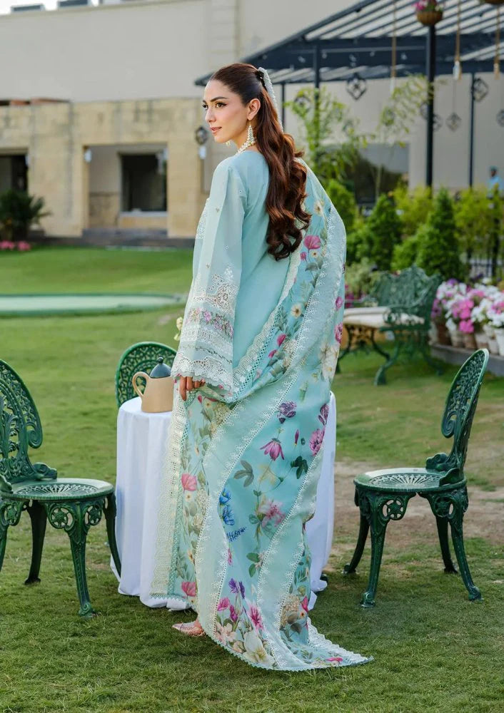Lawn-3PC Chikankari Embroidered Shirt With Khadi Net Embroidered Dupatta-5317