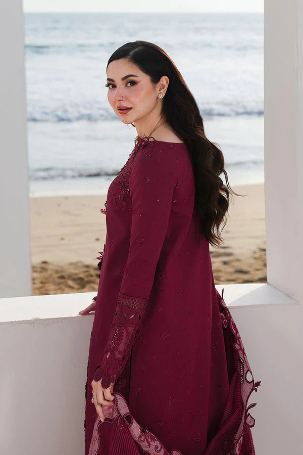 Lawn-3PC Chikankari Embroidered With Organza Embroidered Dupatta-SS5219