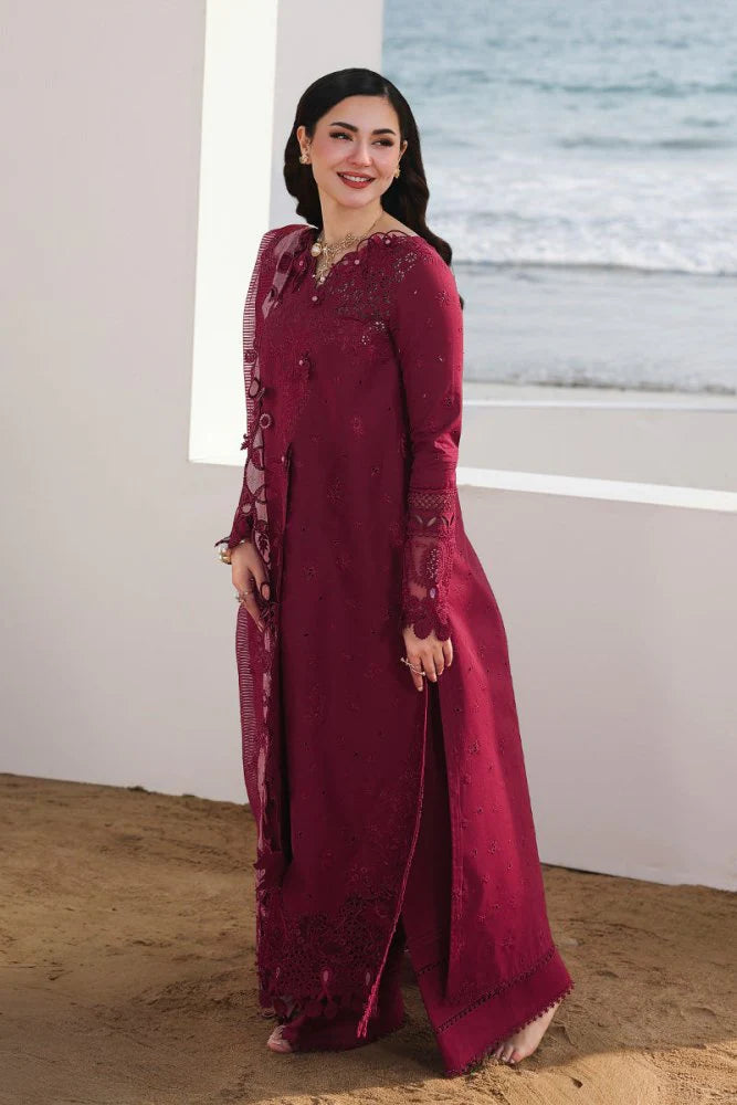 Lawn-3PC Chikankari Embroidered With Organza Embroidered Dupatta-SS5219
