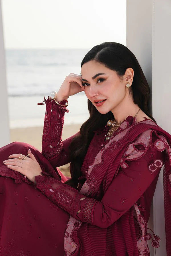 Lawn-3PC Chikankari Embroidered With Organza Embroidered Dupatta-SS5219