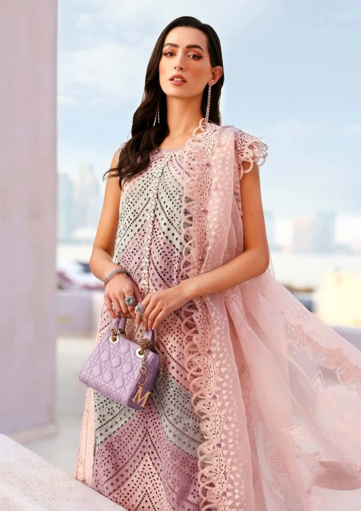 Lawn-3PC Chikankari Embroidered With Silk Embroidered Dupatta-5296