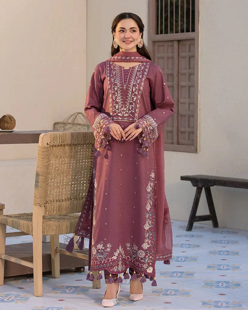 Lawn-3PC Embroidered Shirt with Chiffon Embroidered Dupatta- SS5064