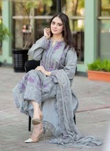 Lawn-3PC Embroidered Shirt with Chiffon Embroidered Dupatta-SS5155